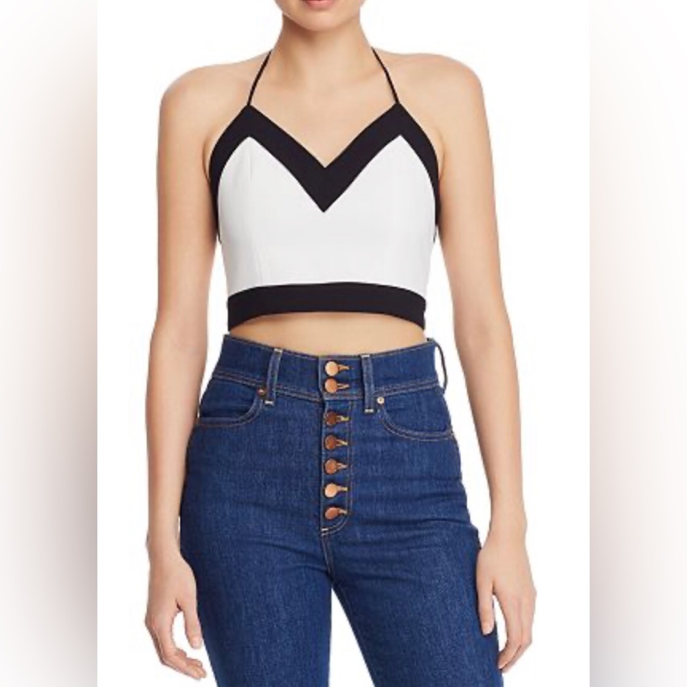 ALICE + OLIVIA Archer Color-Block Halter Top Sz XS